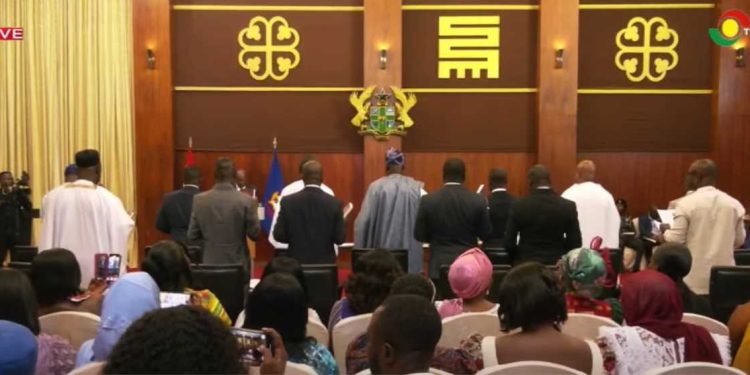 Mahama swears-in 17 ministers; urges them to shun opulent lifestyles