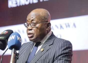 Former President Akufo-Addo delivering the keynote address at the launch of General Babangida’s autobiography