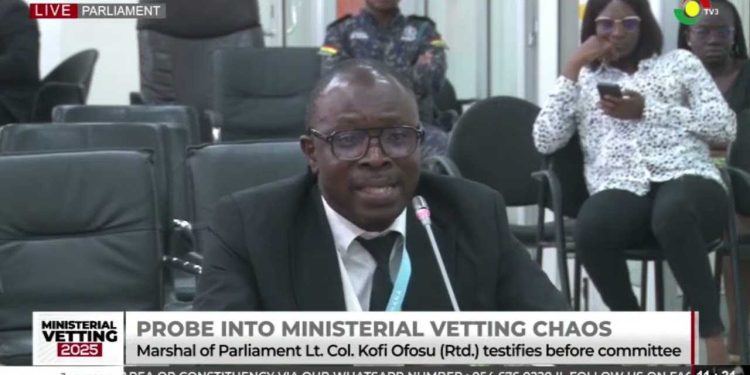 Lt.Col. Kofi Ofosu (Rtd) testifies before committe