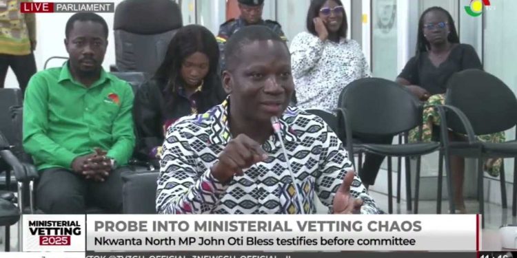 John Oti Bless testifies before committee