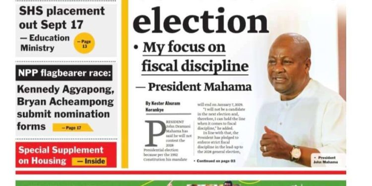 Newspaper Frontpages: Thursday August 28, 2025